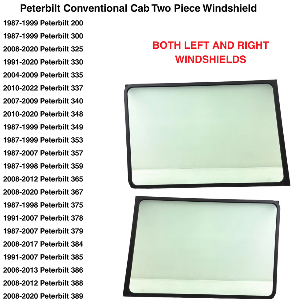 Peterbilt 200 & 3-Series Windshield Set Driver & Passenger Side Windshield 2pc