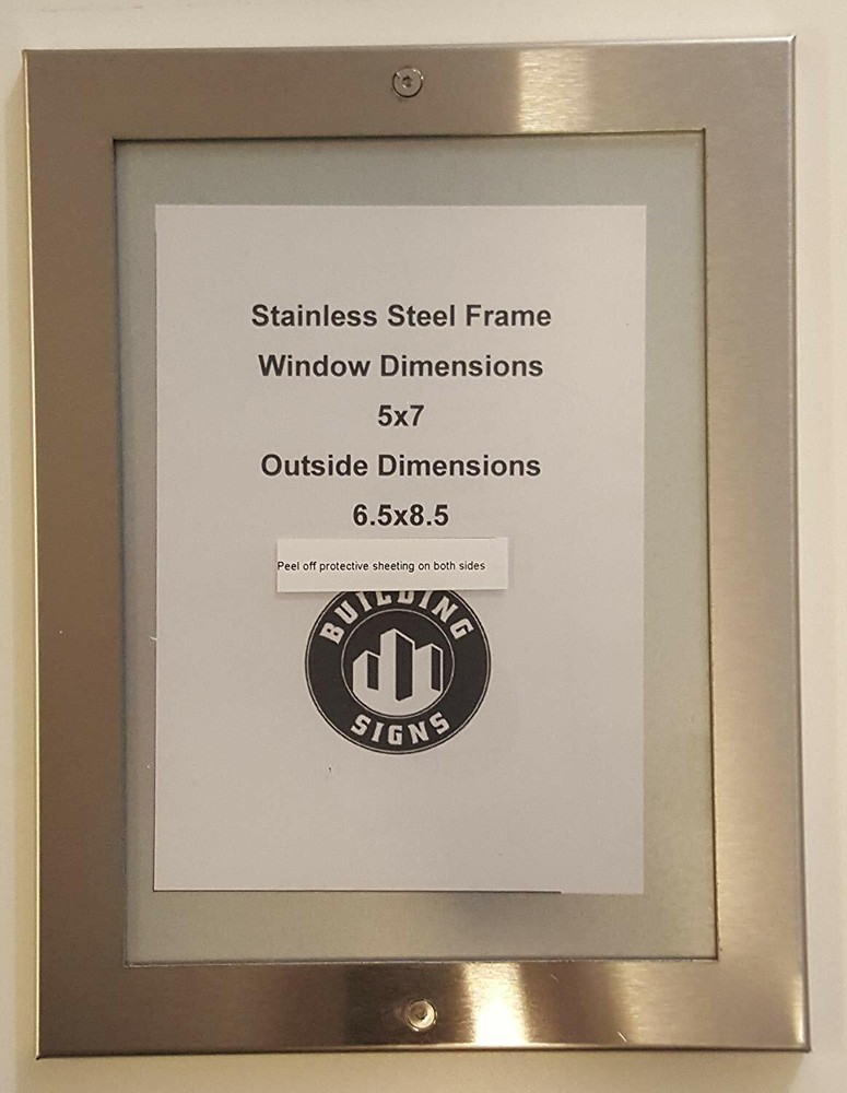 Elevator Certificate Frame 5x7 Stainless Steel-REF24-1027
