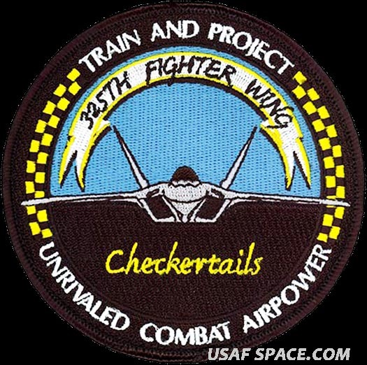 USAF 325th FIGHTER WING -CHECKERTAILS- UNRIVALED COMBAT AIRPOWER -ORIGINAL PATCH