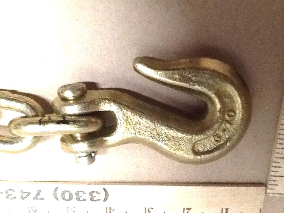 Auto Body Frame Machine Pull Chain 3/8" x 16' Grade 70 with 3/8" Grab Hook