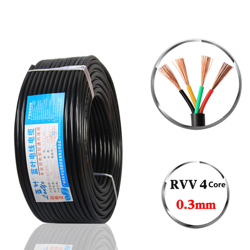 0.12mm² - 6mm² 4/5-Core RVV Flex Wire Copper Electrical Cable PVC Insulation