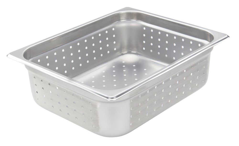 Perforated Steam Pan, Half Size 4"D, 22 Ga S/S (6 Each)