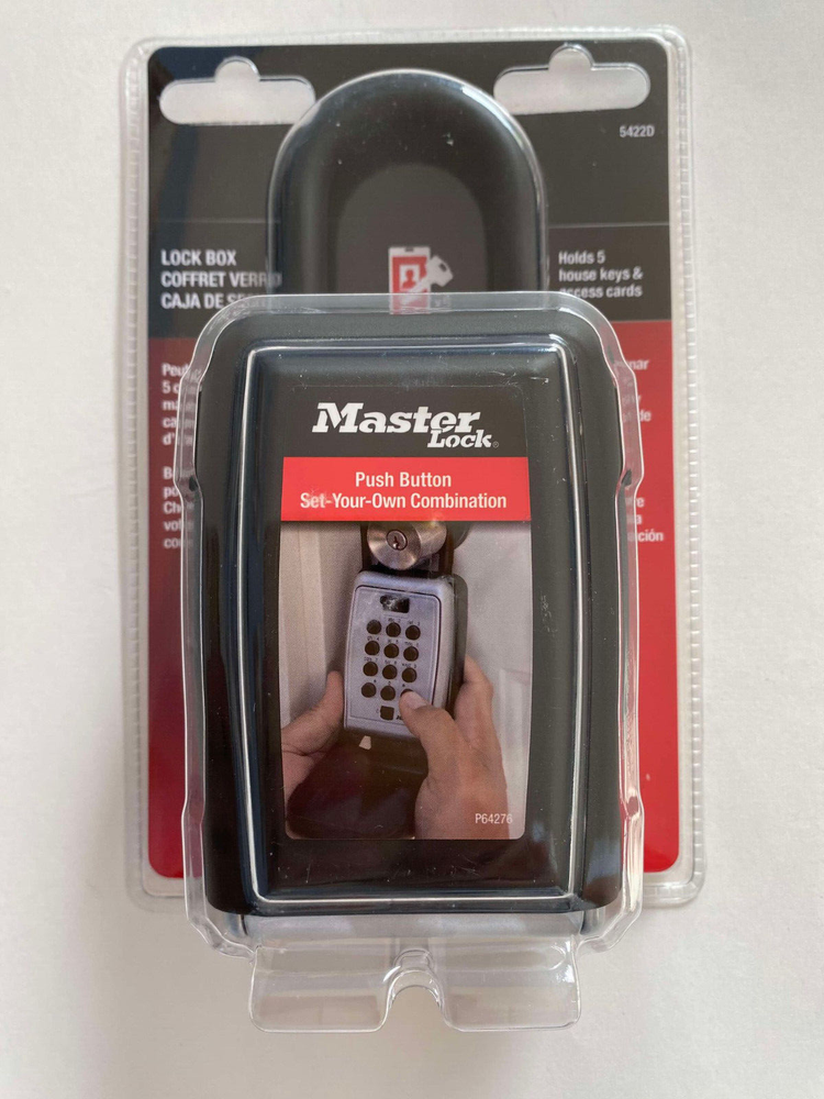 Master Lock Portable Key Lock Box Push Button Resettable Combination 5422D NEW