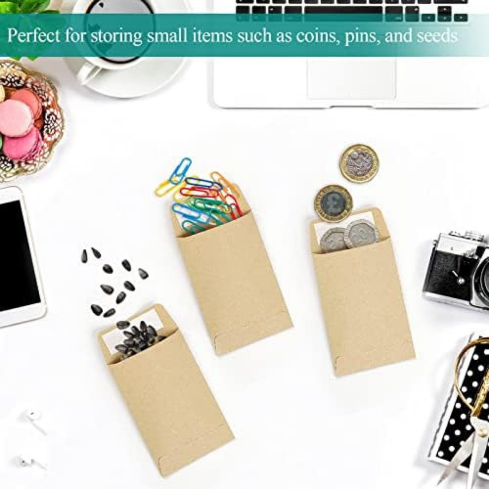 180pcs Small Seed Saving Envelopes Bulk 2.35 X 3.5 Empty Paper Packets for Coins