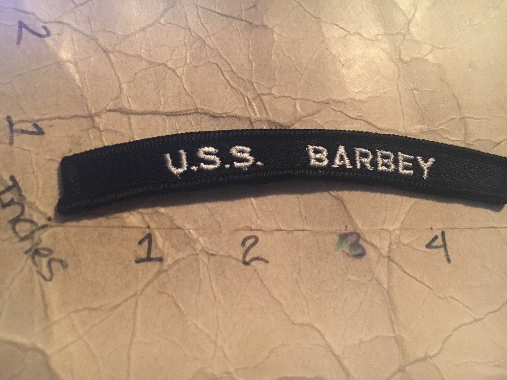 US NAVY SHOULDER STRIP TAB rocker Patch 10/12/25 USS Barbey