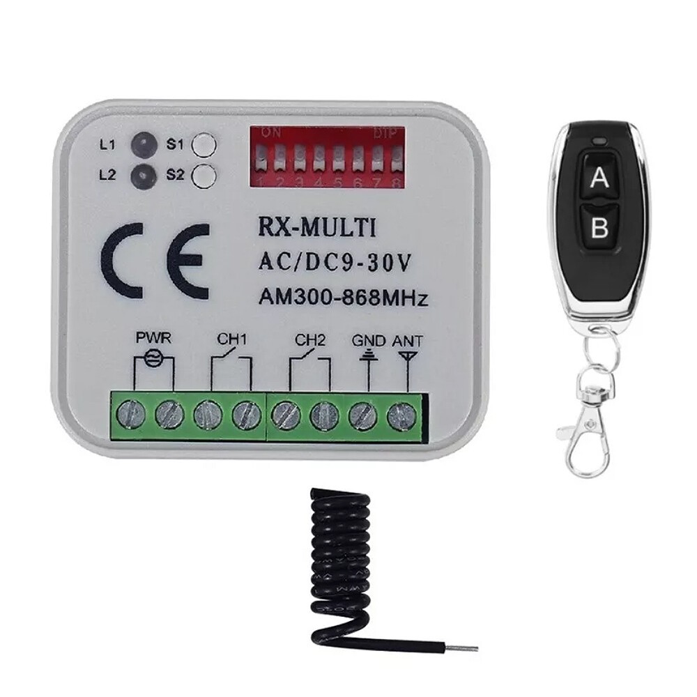 Universal garage remote control Receive multi-frequency 300-868mhz 12-30V