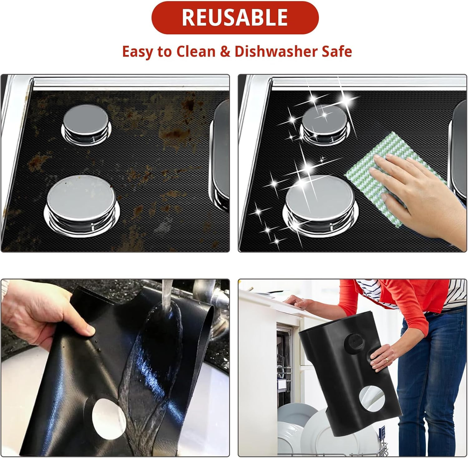 2 Pack Stove Covers, Gas Range Protectors for Samsung Gas Range Stove Cover Reus