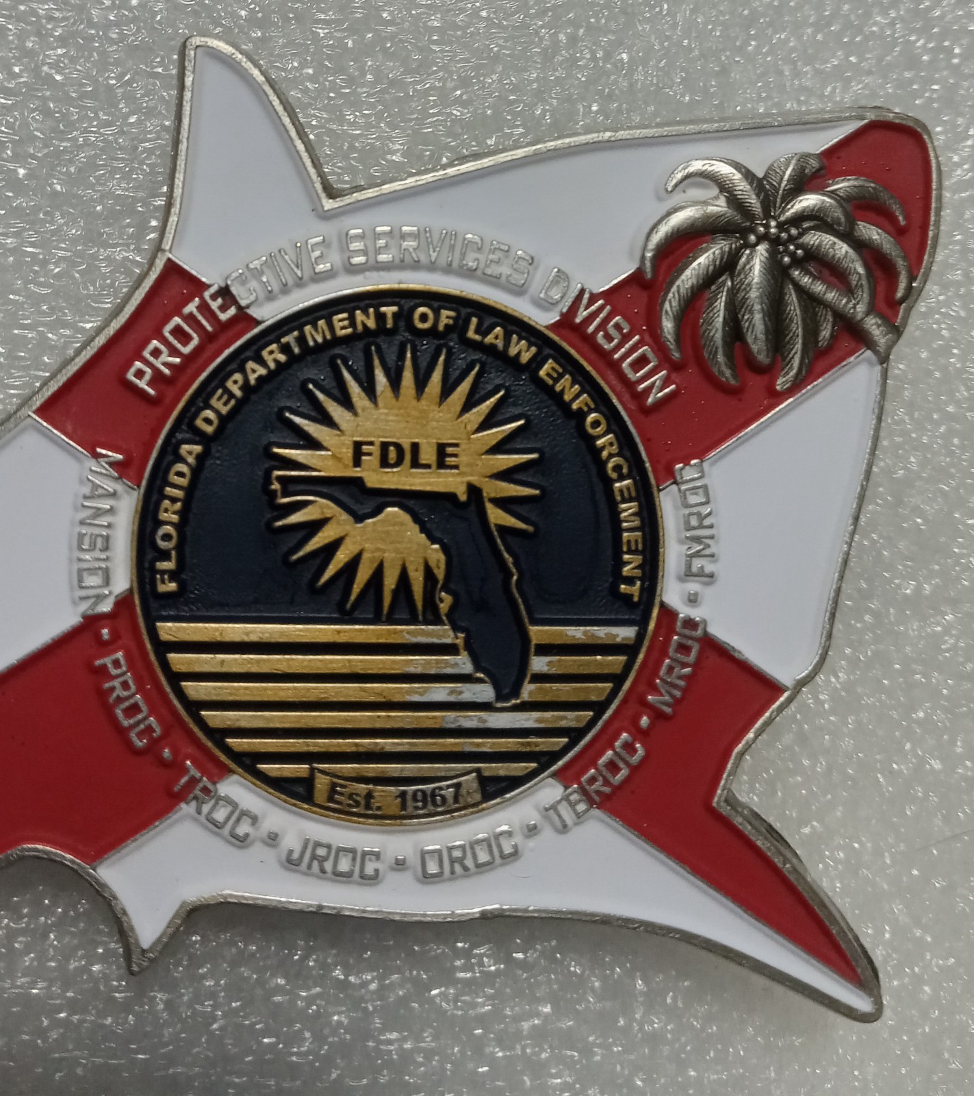 FDLE Protective Services SHARK CHALLENGE COIN sheriff FL governor police FLORIDA