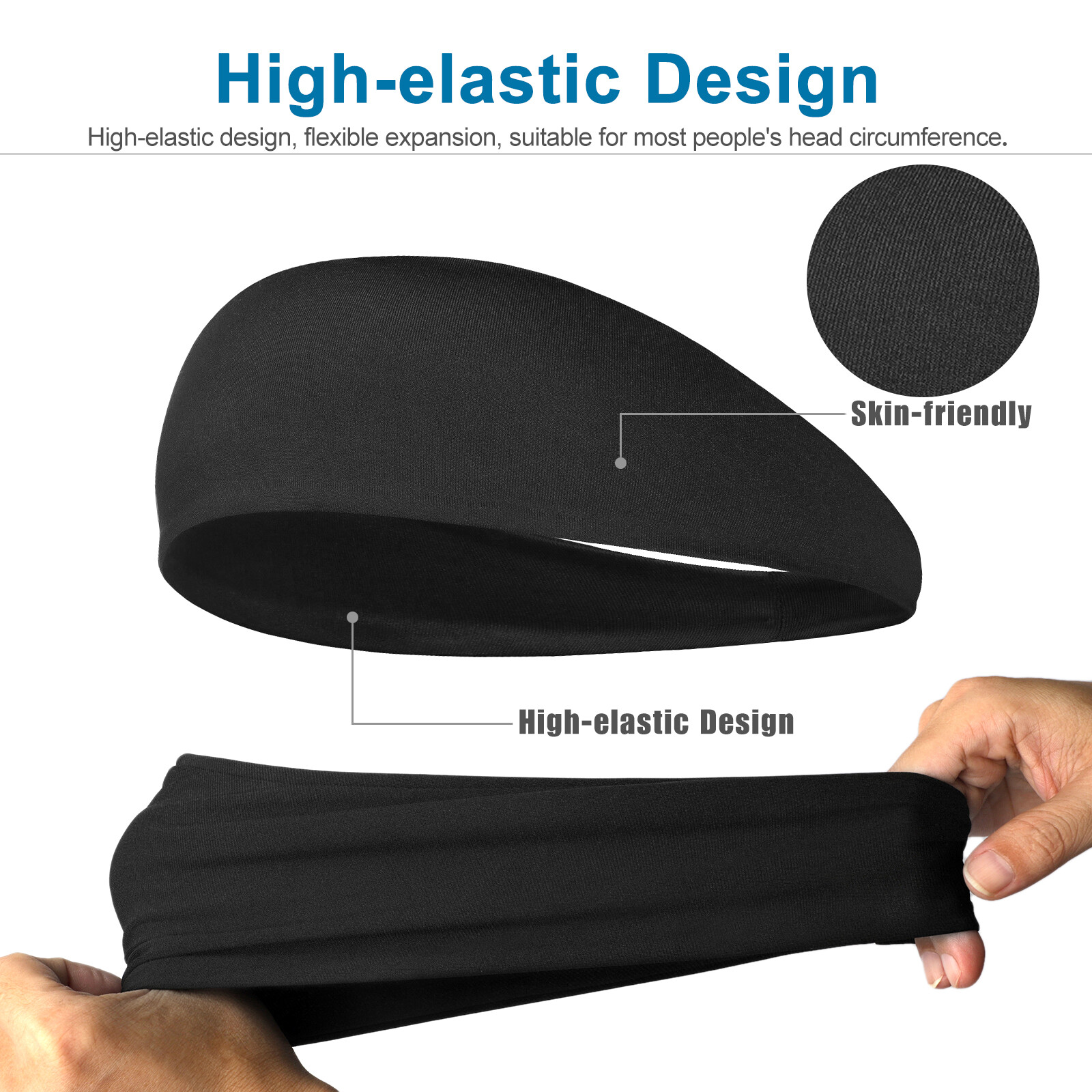 3PCS Men Women Sports Headband Anti-Sweat Band Running Yoga Stretch Head Bands