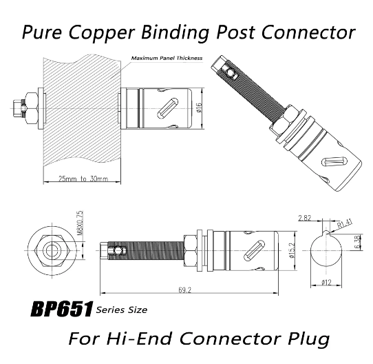 HiFi Copper Binding Post Amplifier Banana Plug Terminal Speaker Socket Connector