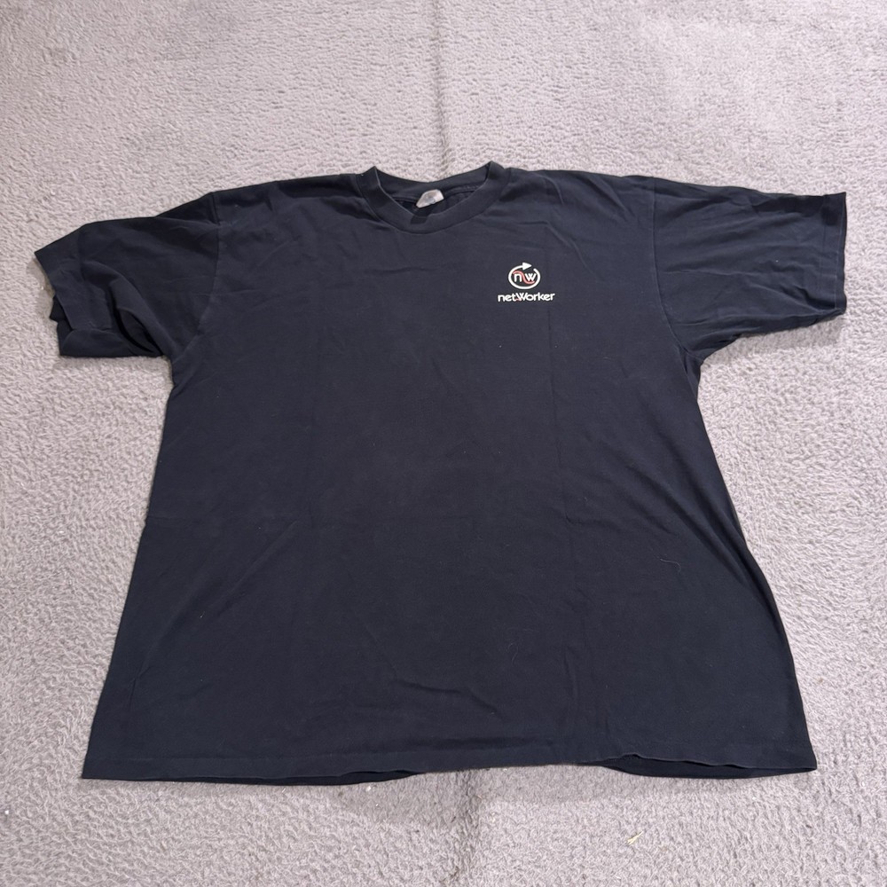 Vintage Networker Shirt Mens Extra Large Black Single Stitch Computer Tech