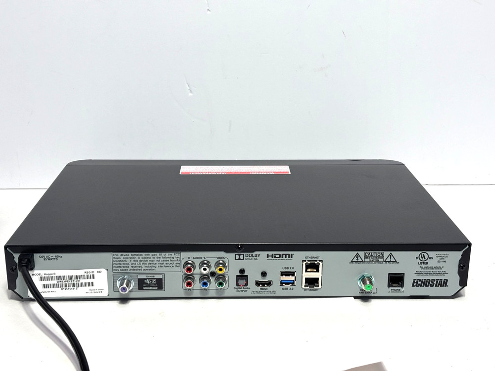 Dish Hopper 3 DVR Receiver w/ Joey Wireless Client Remote Power On Untested