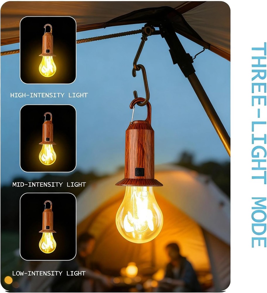 Portable Solar Camping Light USB Rechargeable LED Lantern for Emergency