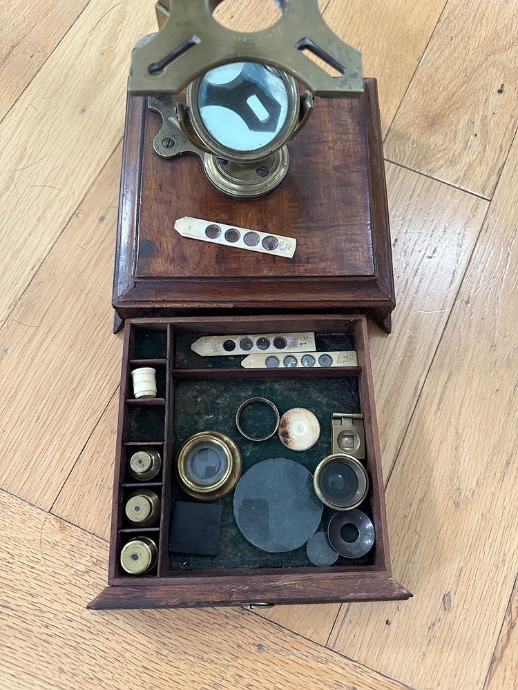 c. 1750 Cuff-Type Brass Microscope by George Sterrop