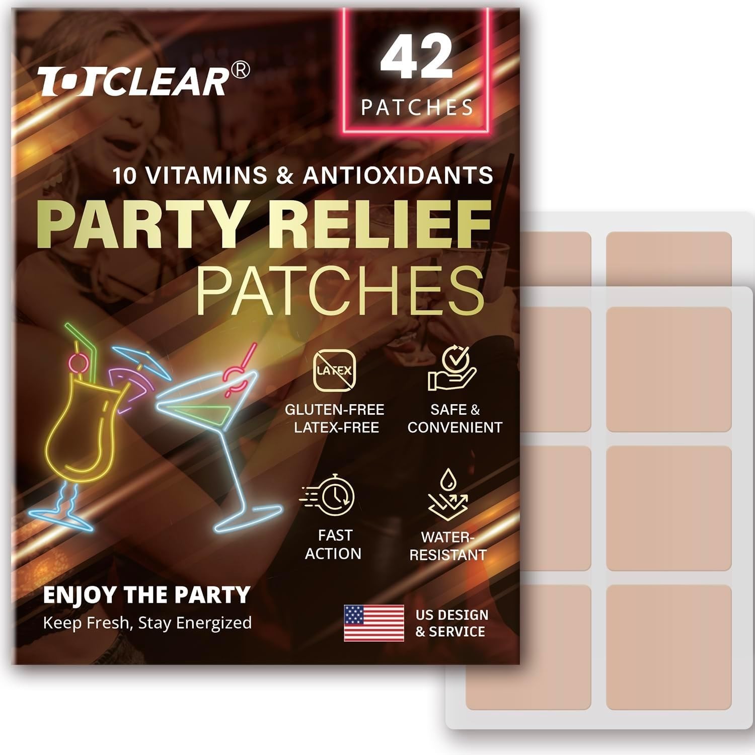 Party Relief Patches - Use Before Drinking - Fast Recovery 42 patches Exp 8/26