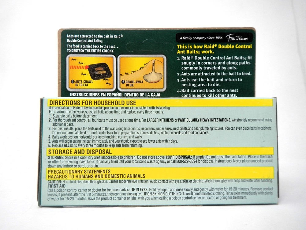Raid Double Control Ant Baits Child Resistant .28oz Each (4ct x 4)