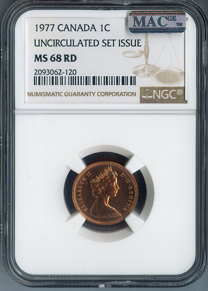1977 Canada Small Cent NGC MS68 RD MAC - Quality