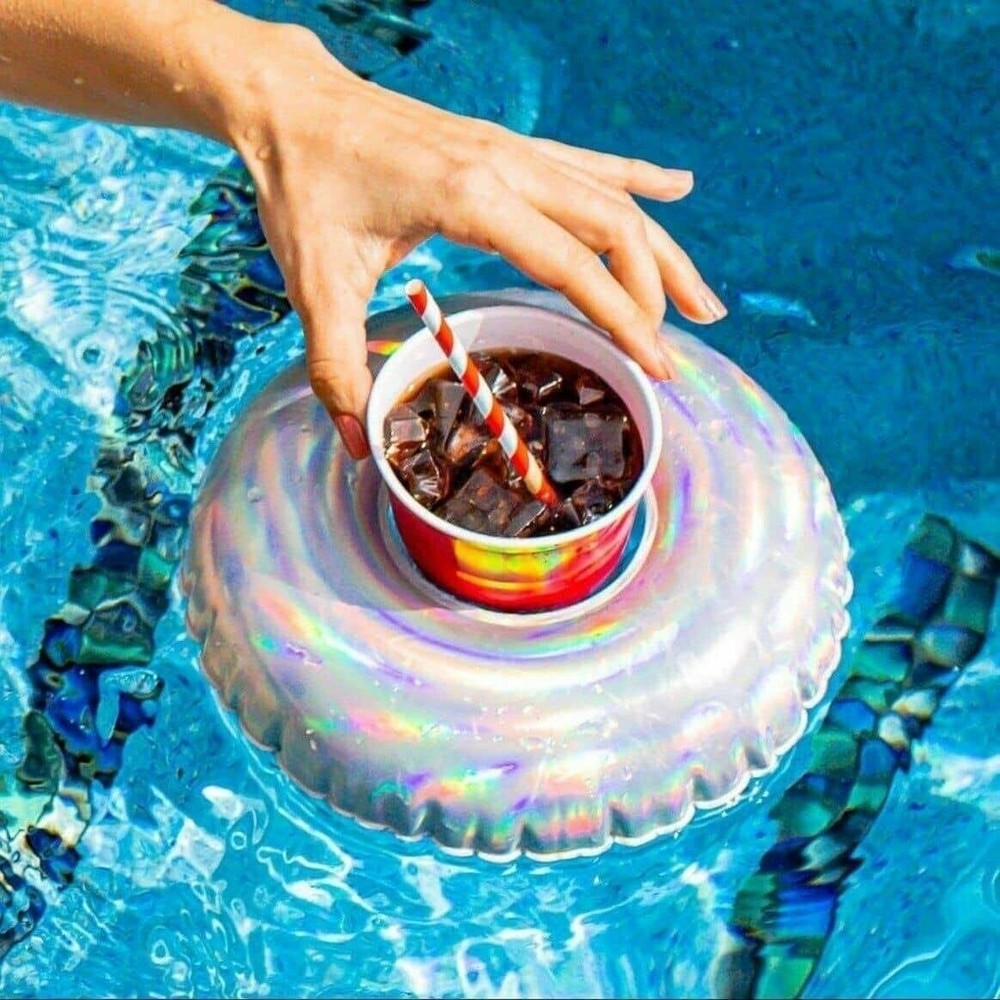 Pool Candy Inflatable Drink Floats 2 Pack Holographic