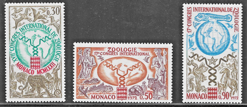 Monaco (1972) - Scott # 843 - 845,   MH