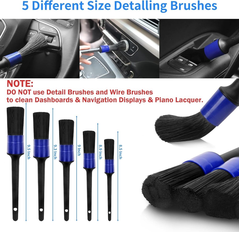 Auto Car Cleaning Kit 22Pcs Car-Cleaning-Tool-Set Drill not include