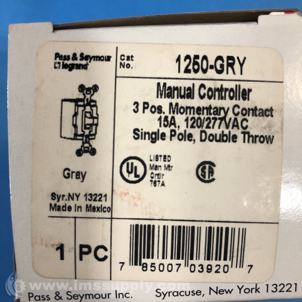 Pass & Seymour 1250-GRY Momentary Controller FNOB