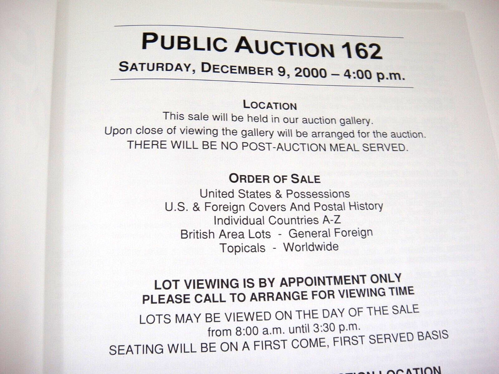 Greg Manning Stamp Auction Catalog 2000 US Possessions Covers Postal History