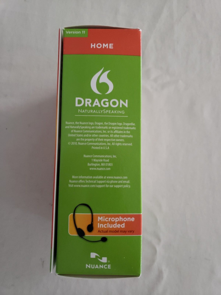 Dragon Naturally Speaking Home Version 11 Speech Recognition Software Microphone