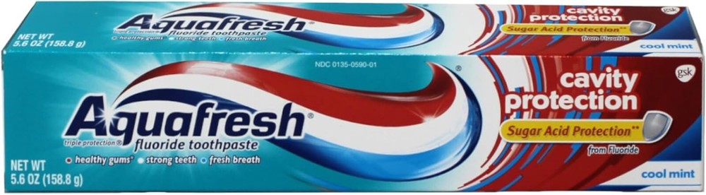 Fluoride Cool Mint Toothpaste, 6 Tubes - 5.6oz Each for Total Cavity Control