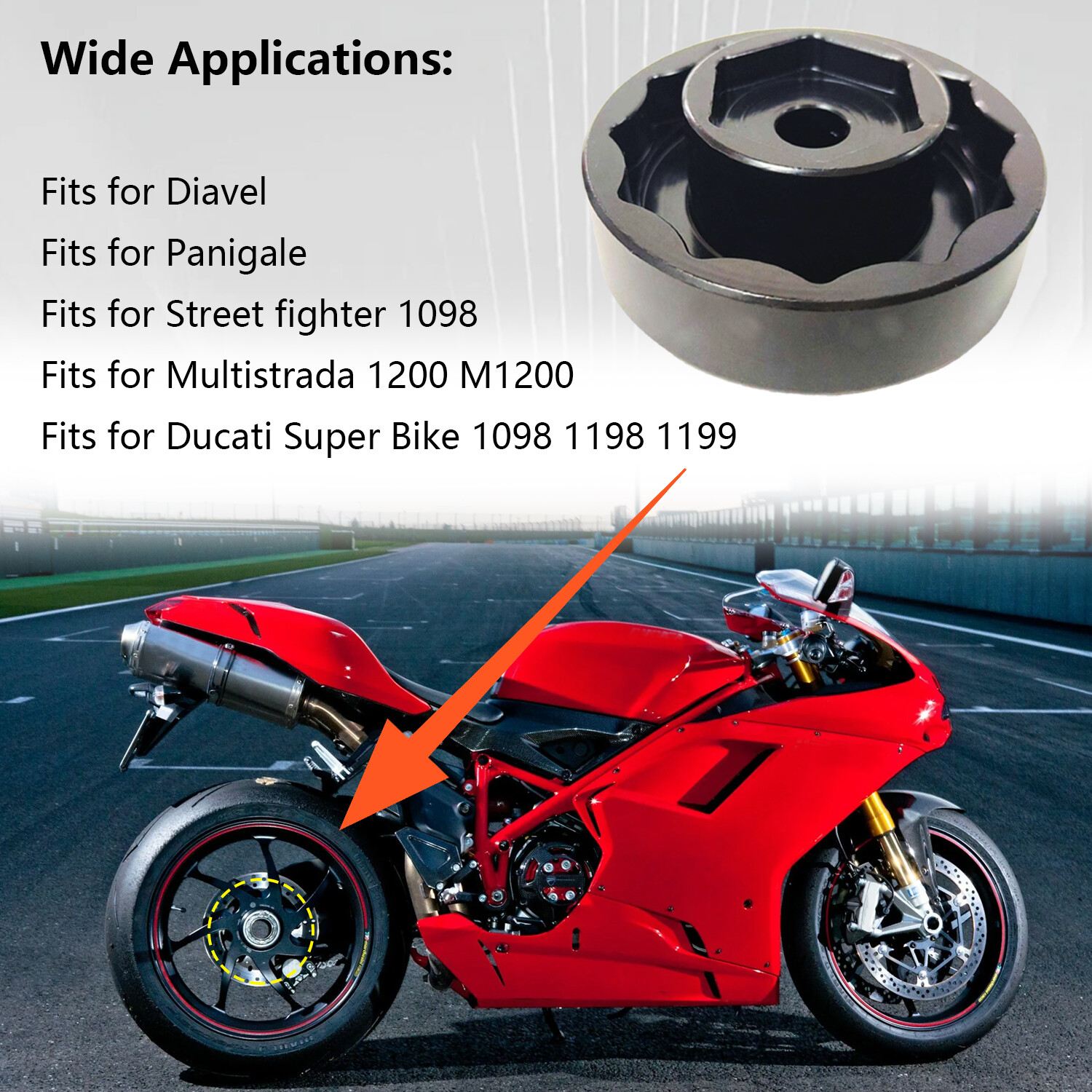 Front Rear Wheel Axle Nut Socket Tool for Ducati 1199 Panigale, Multistrada 1200