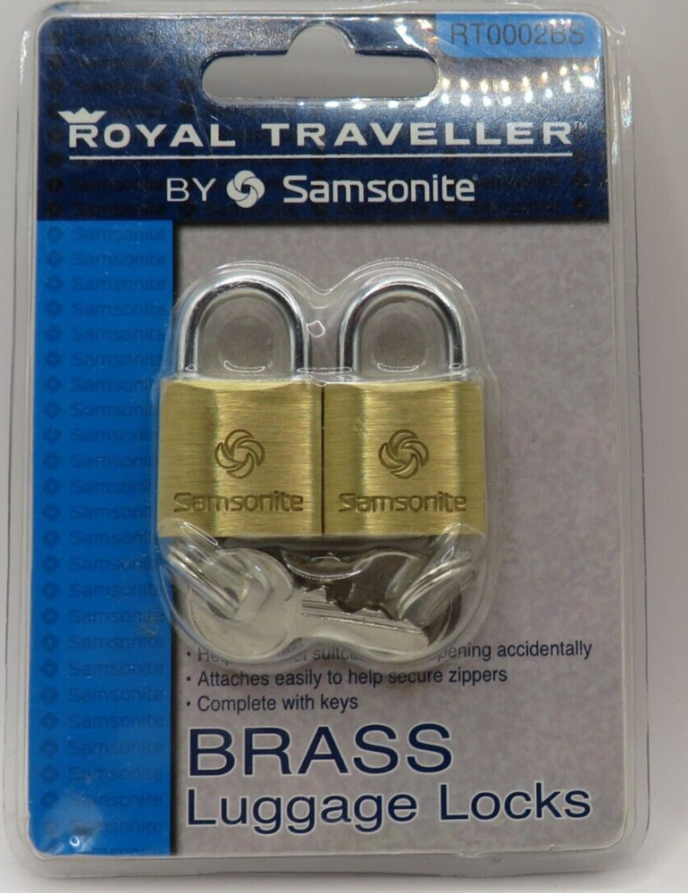 Samsonite Luggage Lock Set Royal Traveller Solid Brass Bag Protection RT0002BS