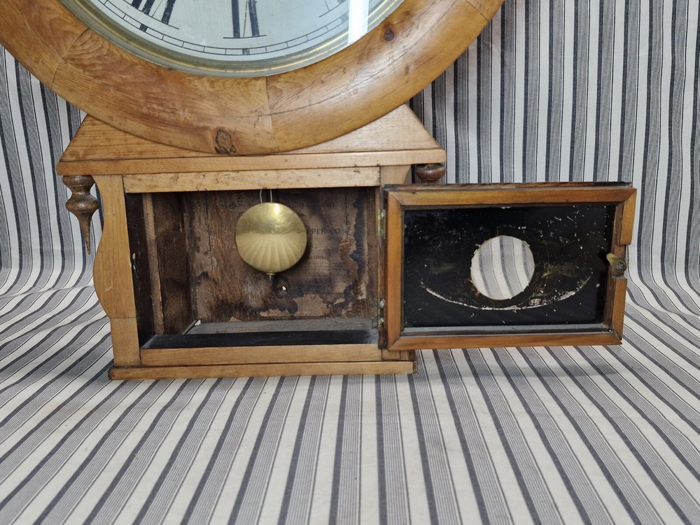 Antique Drop Dial Wood Wall Clock