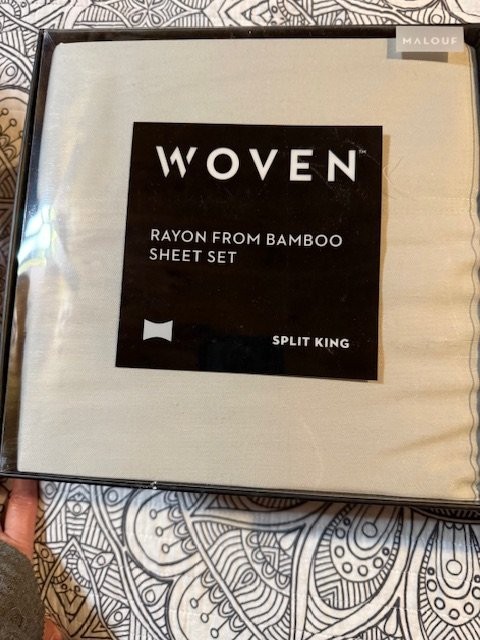 Malouf    SPLIT    King Sheet set Rayon from Bamboo  "ASH" COLORED