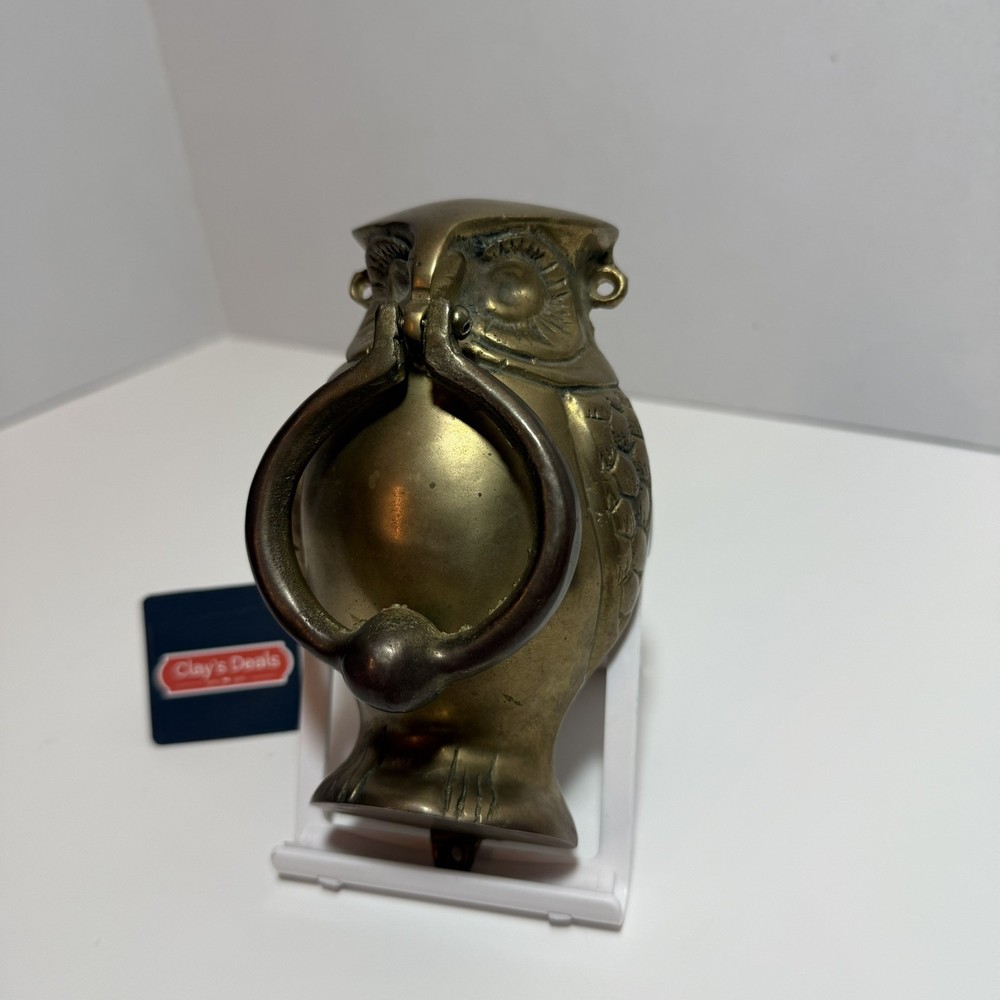 Vintage Solid Brass Owl Door Knocker – Mid Century Hardware