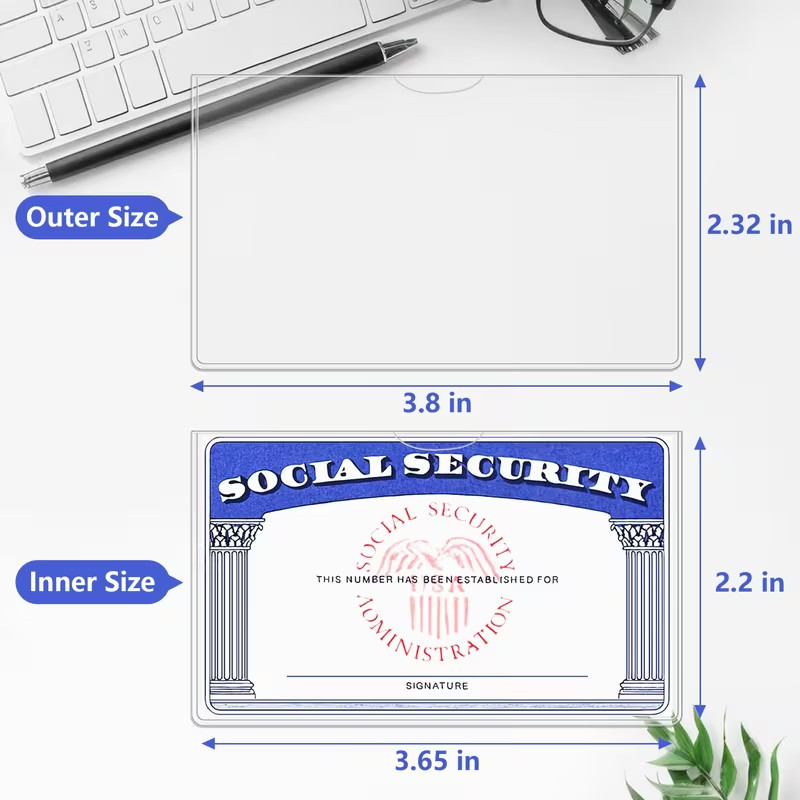 20 Medicare Card Holder Protector Sleeve Clear PVC For Credit Card Business Card