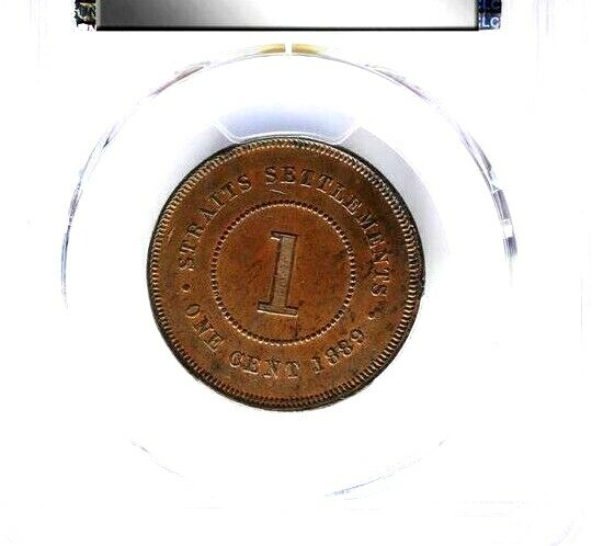 1889 Straits Settlements Cent, NGC AU 55, Malaysia