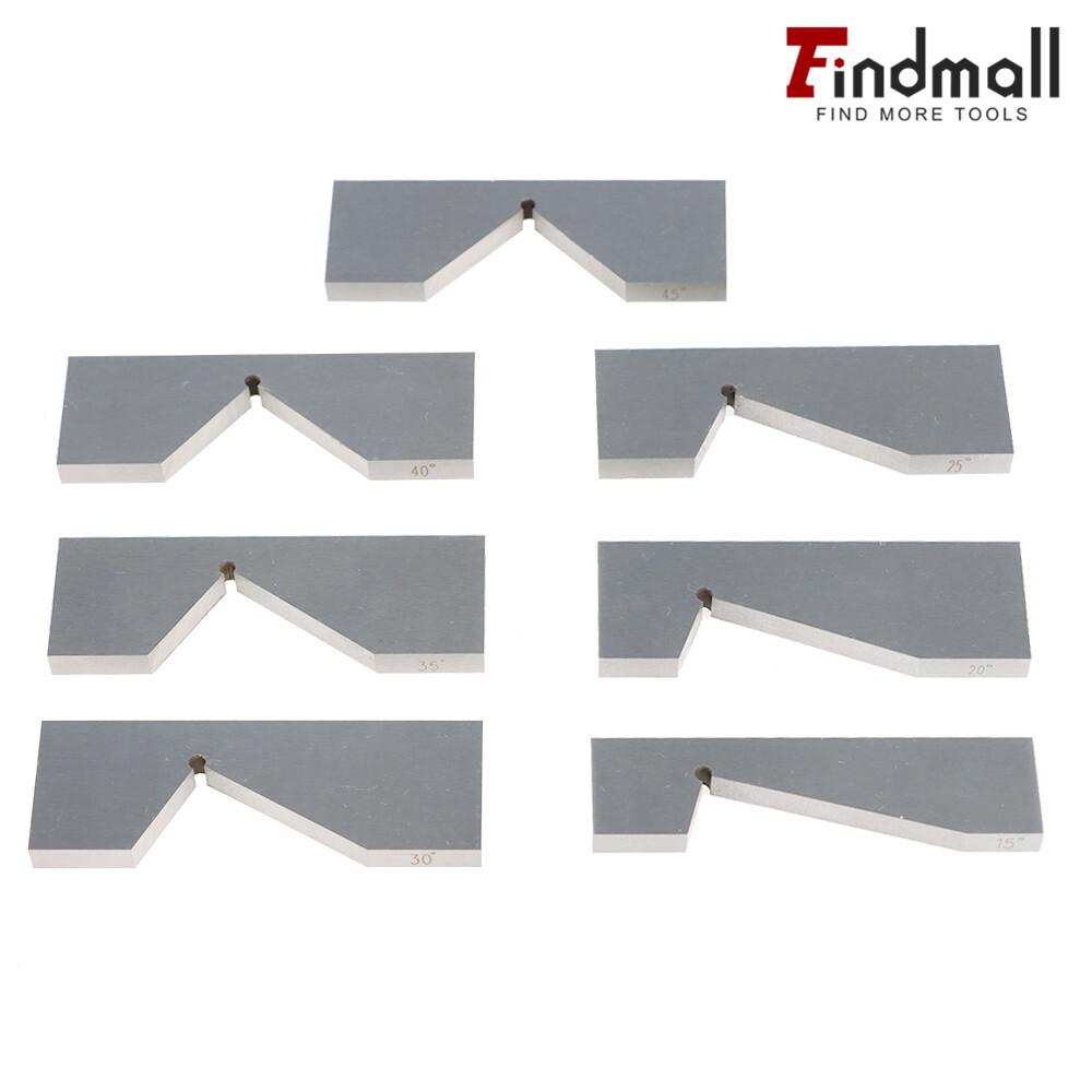 17 Pcs Hardened Steel Precision Angle Block 1/4 to 45 Degree Set Accuracy .0003"