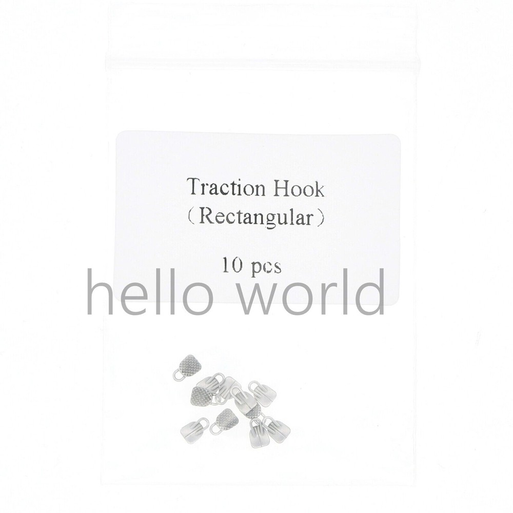 10 Bag Dental Orthodontic Monoblock Traction Hook Rectangular Base Bondable