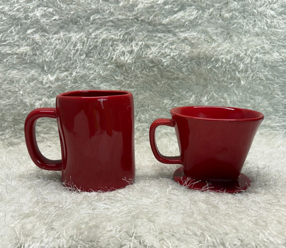 Rae Dunn "COFFEE" Drip & "MERRY CHRISTMAS" Mug Set