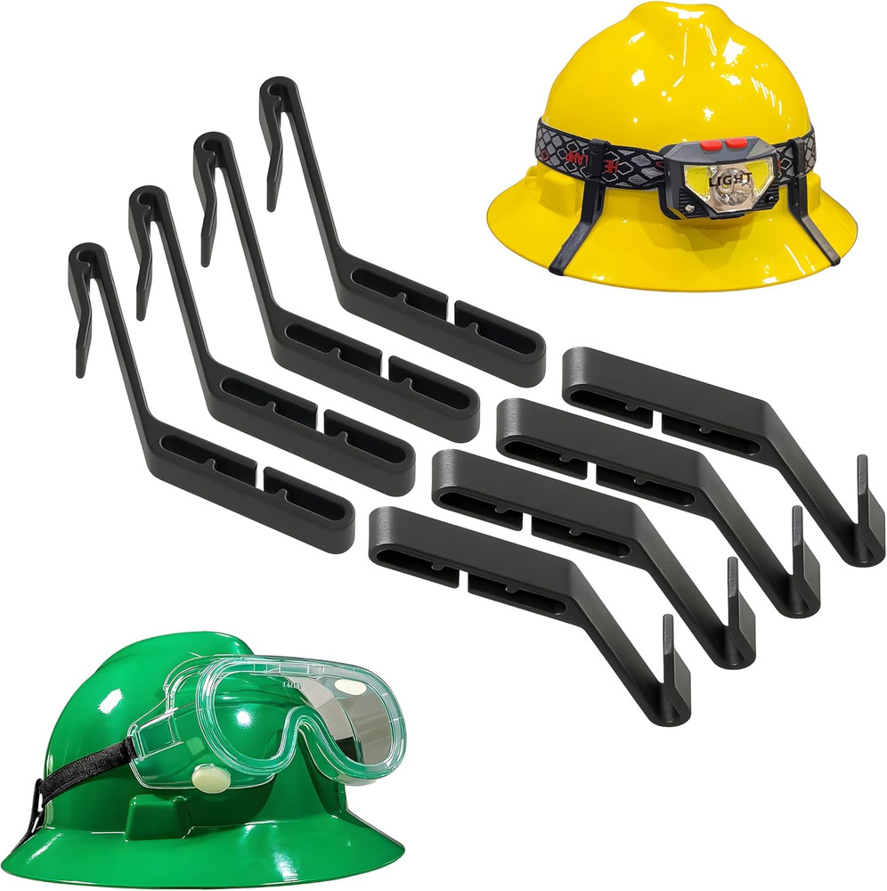 ™ 8-Pack Multipurpose Full Brim Hard Hat Clips Hooks for Headlamp Light and S...