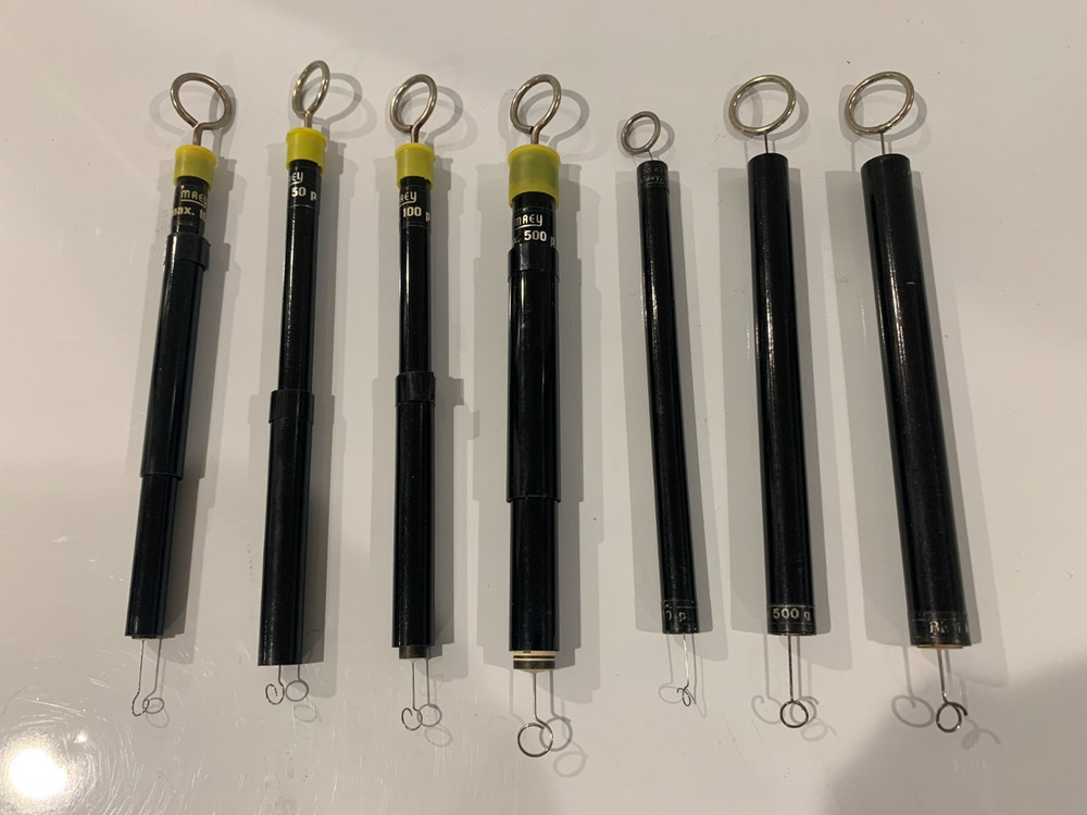 Various Vintage Spring Scales - Dynamometer, Force meter, Pond scale - 7 pcs
