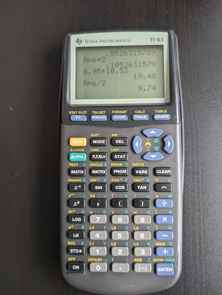 Texas Instruments TI-83 Handheld Graphing Calculator - Screen Line, READ