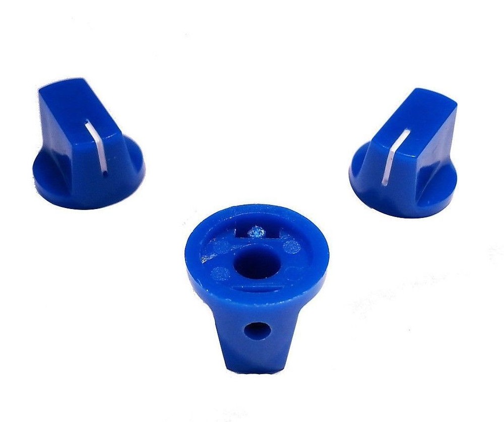 Blue Pointer Knobs Davies 1510 1/4" for DIY Effects Pedal Project - Set of 3