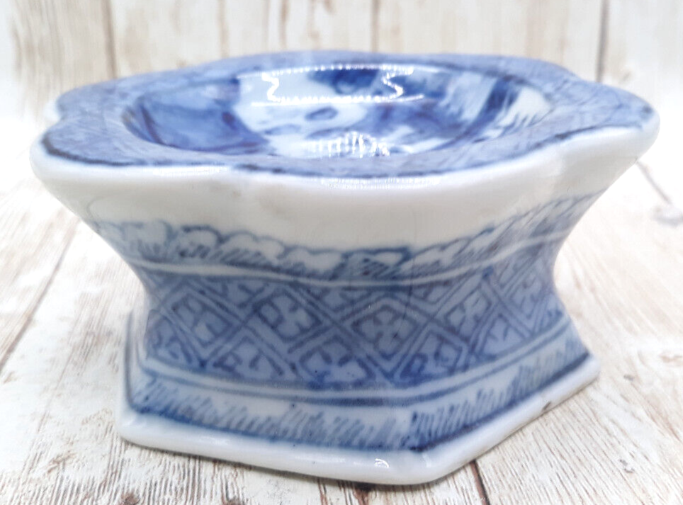 Antique Chinese Export Blue & White Salt Cellar #2