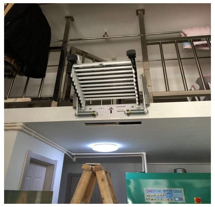 Wall Mounted atti Telescopic10/12Steps Home loft Ladder Pull Down Folding Stairs