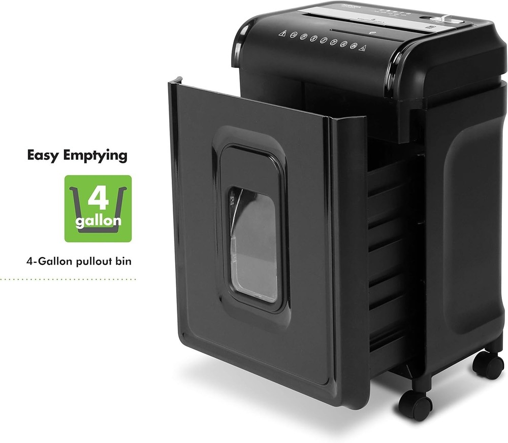 Ultimate Privacy Protector: 12-Sheet Crosscut Shredder with Mobility Casters