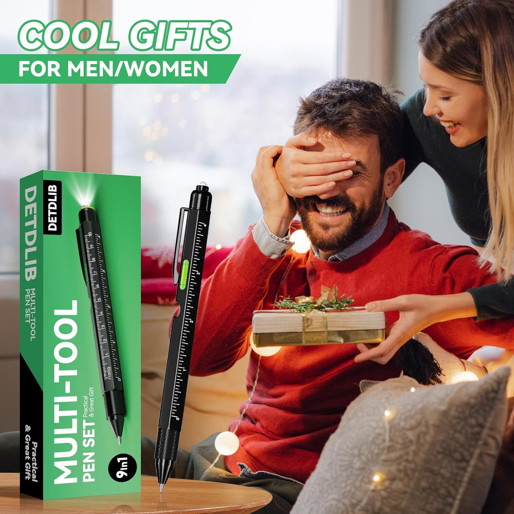 9-in-1 Multitool Pen with LED Light, Stylus, Level, Screwdriver, Cool Gadget