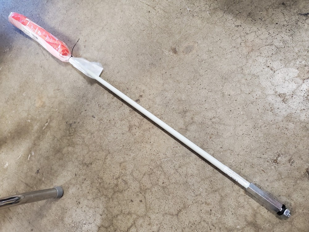 Heavy Duty 3' Warning Whip, Orange Safety Flag, Hex base, Threaded Base.