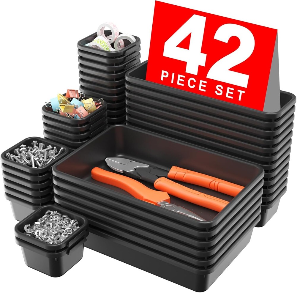 42Pack Tool Box Organizer Tray Divider Set Desk Drawer Organizer