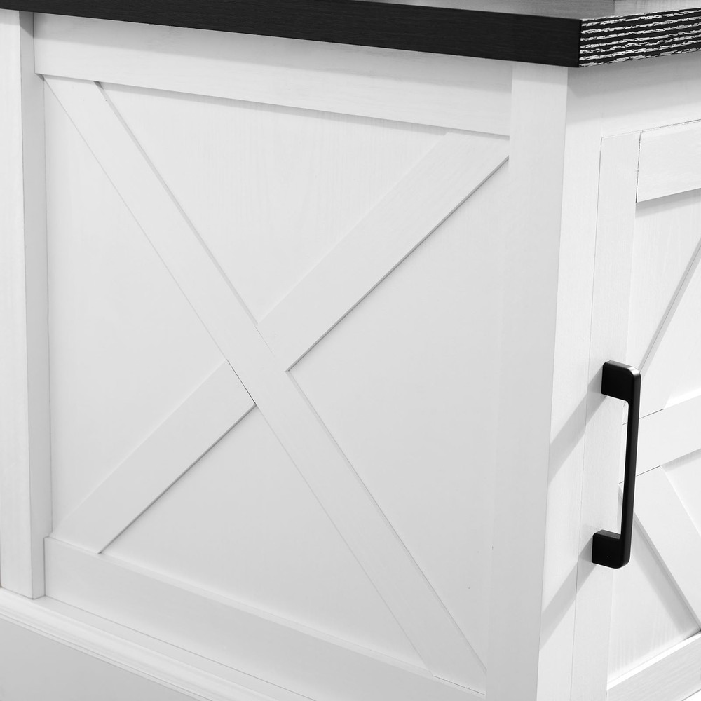 Farmhouse End Table Nightstand Rectangular Farmhouse End Table with Barn Door