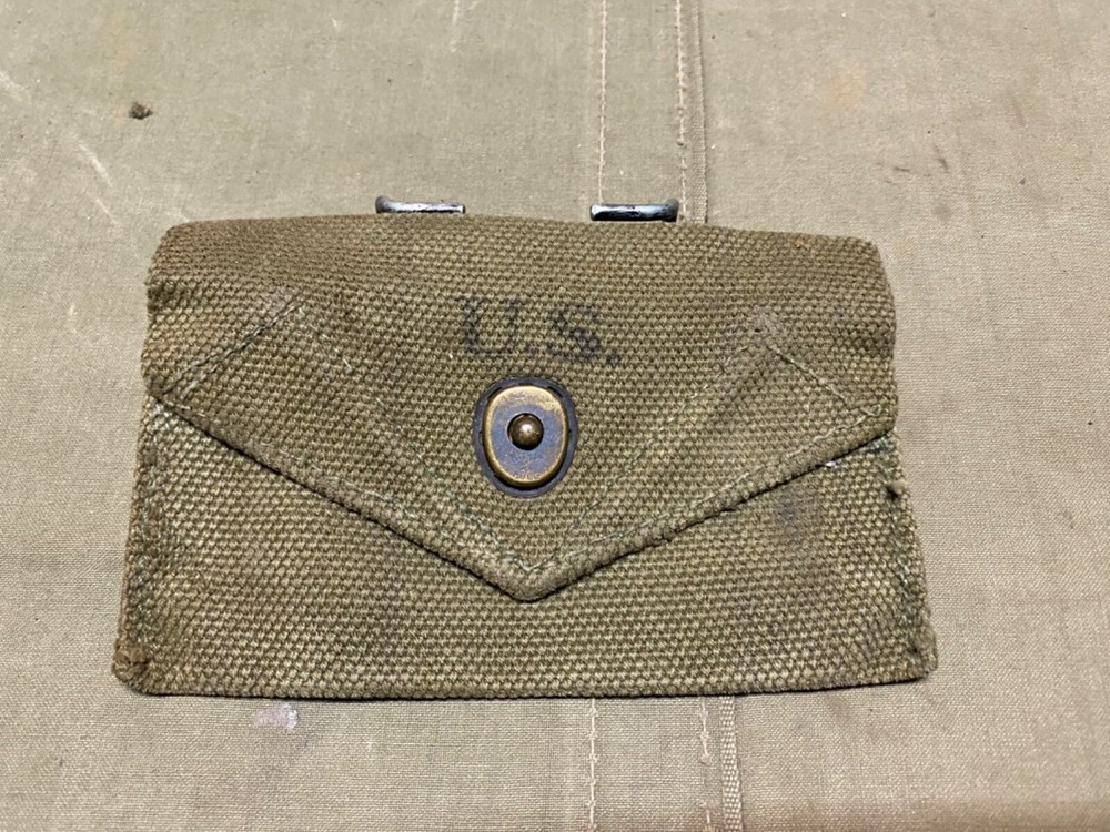 ORIGINAL WWII US ARMY M1942 FIRST AID CARRY BELT POUCH-OD#7